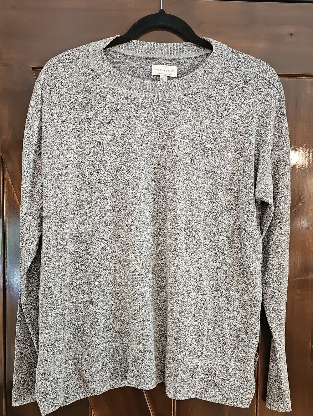 Lucky Brand Women's Heather Gray Crewneck Sweater M